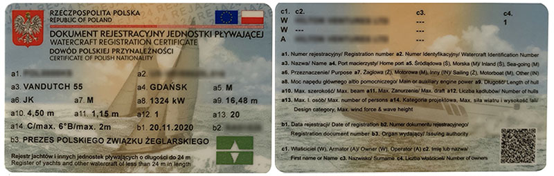 Bandiera barca Polonia